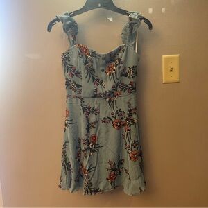 Lulu’s Blue Floral Sleeveless Dress